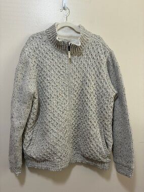 Carbon 2 Cobalt Skyline Full-Zip Textured Knit Sweater Heather Gray size xxl